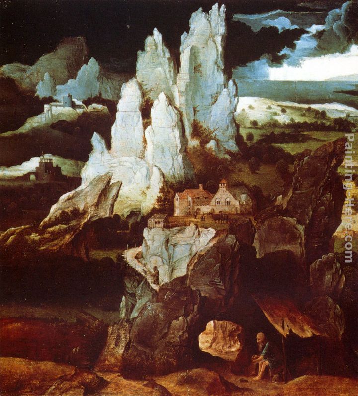 St. Jerome In A Rocky Landscape painting - Joachim Patenier St. Jerome In A Rocky Landscape art painting